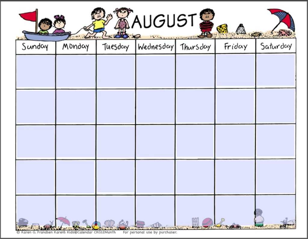 Kids Calendar Template – Karan.ald2014 With Blank Calendar Template For Kids