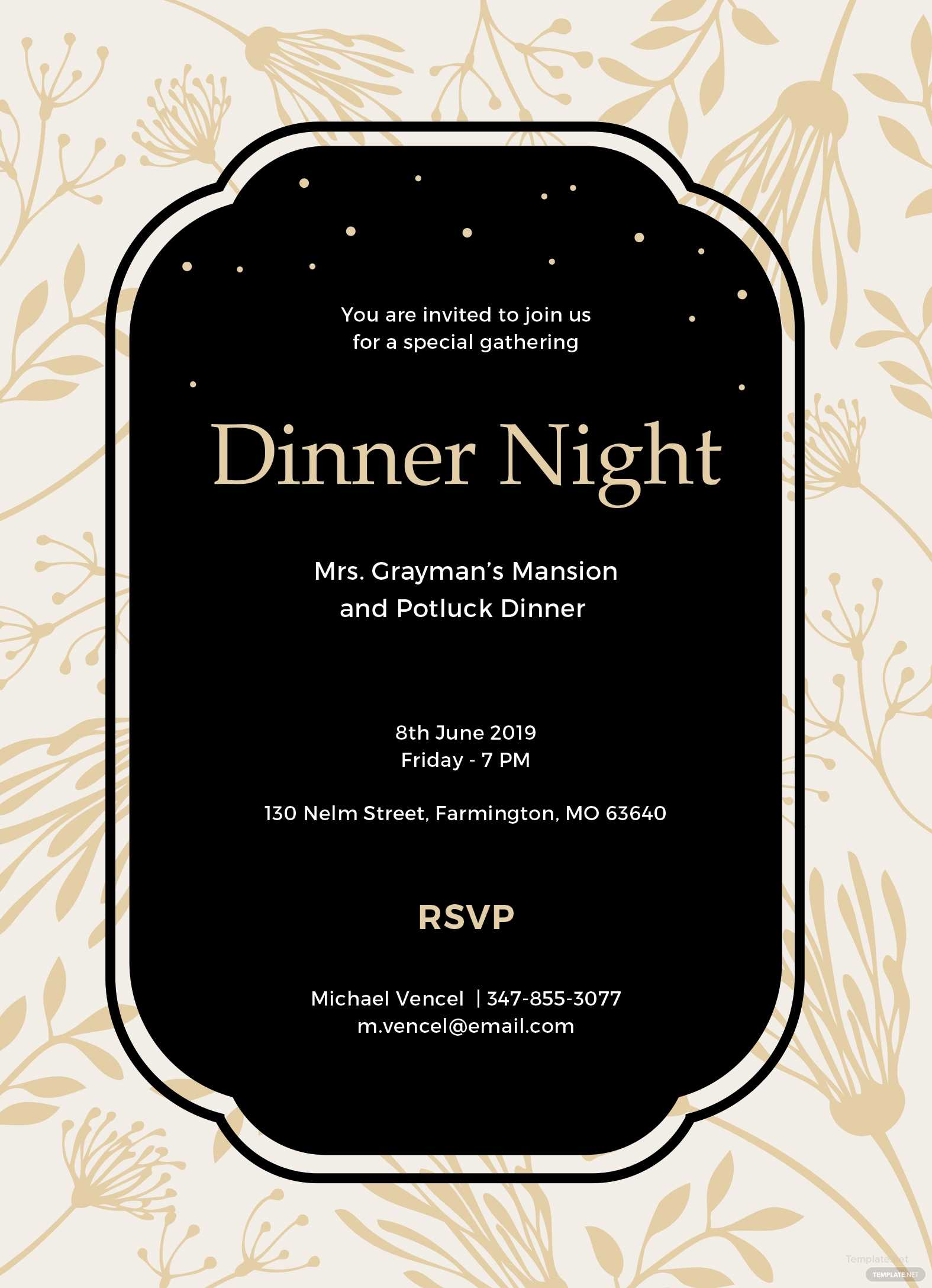 Kulasara: 25 New Dinner Invitation Card Template Free Download Throughout Free Dinner Invitation Templates For Word