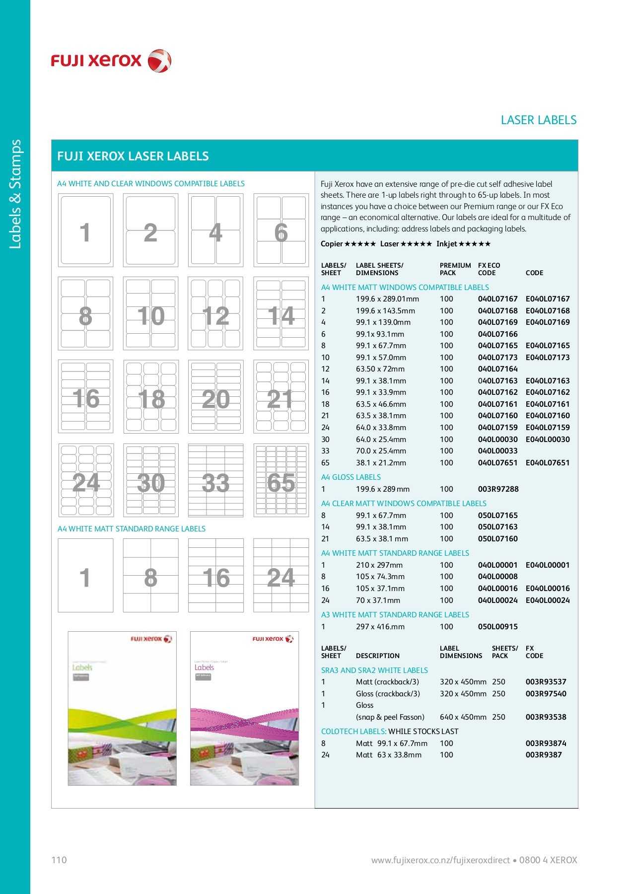 Labels & Stamps – Fuji Xerox Pages 1 – 18 – Text Version Pertaining To Word Label Template 16 Per Sheet A4