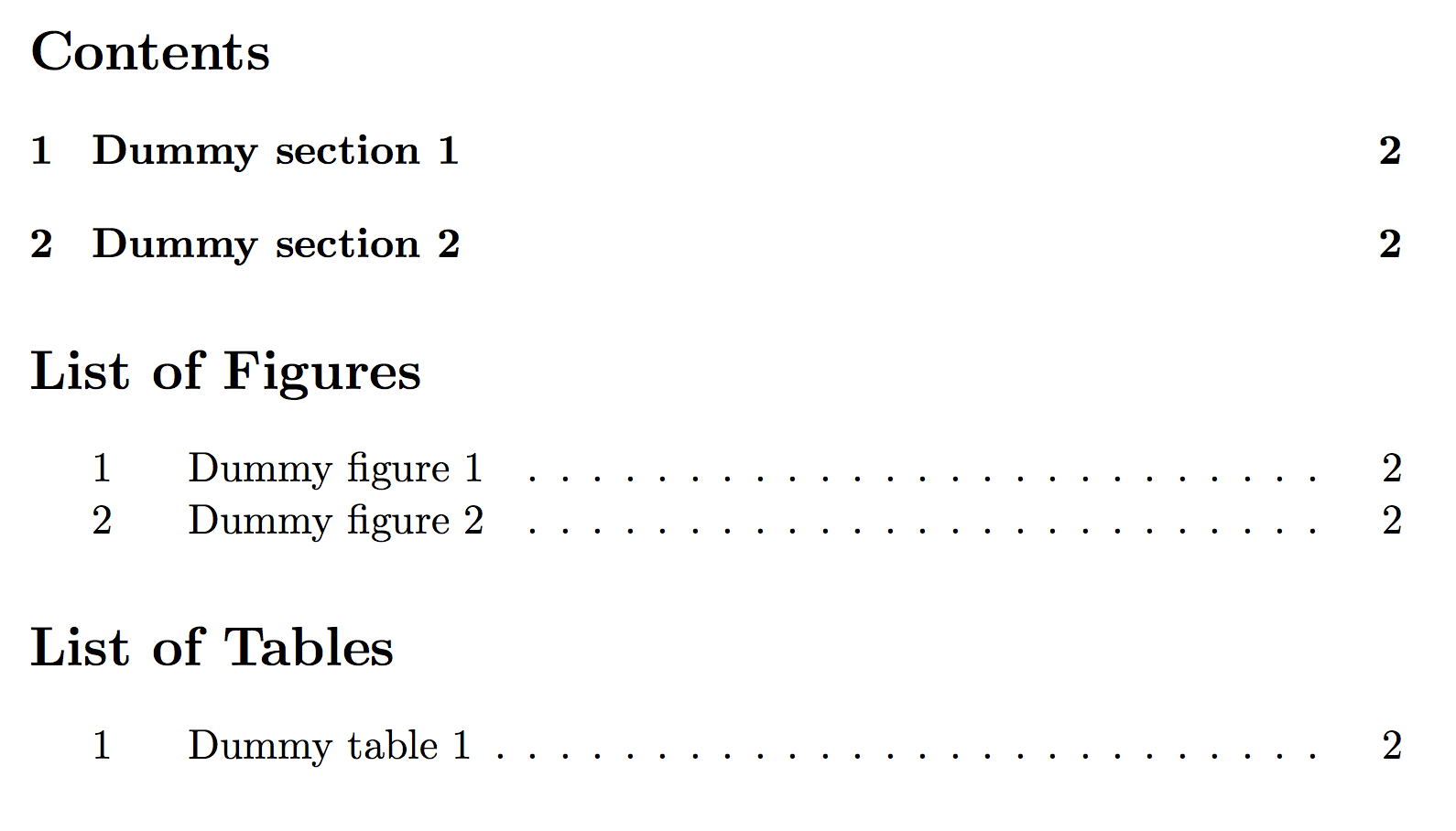 Latex Table Of Contents, List Of Figures/tables And Some Within Blank Table Of Contents Template Pdf