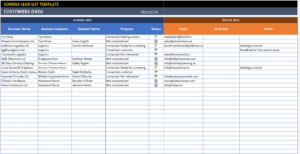 Lead List Template with Sales Lead Report Template