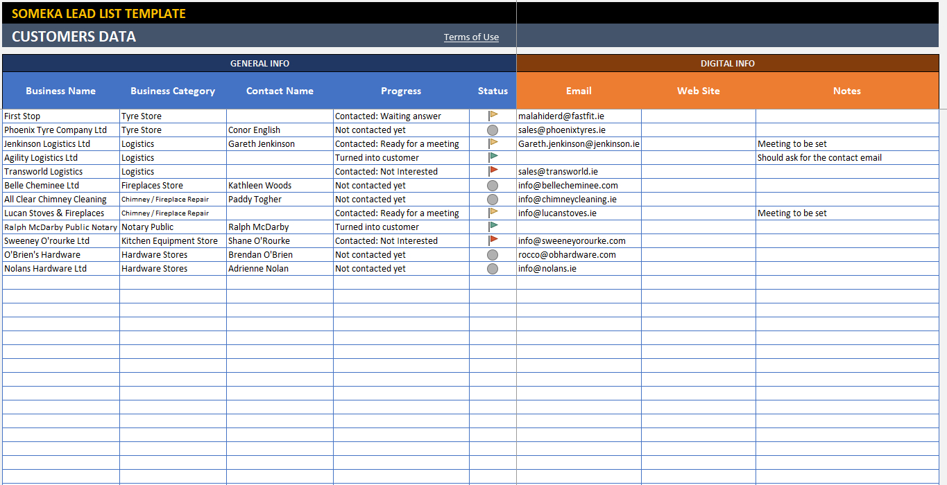 Lead List Template With Sales Lead Report Template