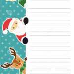 Letter Template To Santa Claus With An Elf And A Reindeer Pertaining To Blank Letter From Santa Template