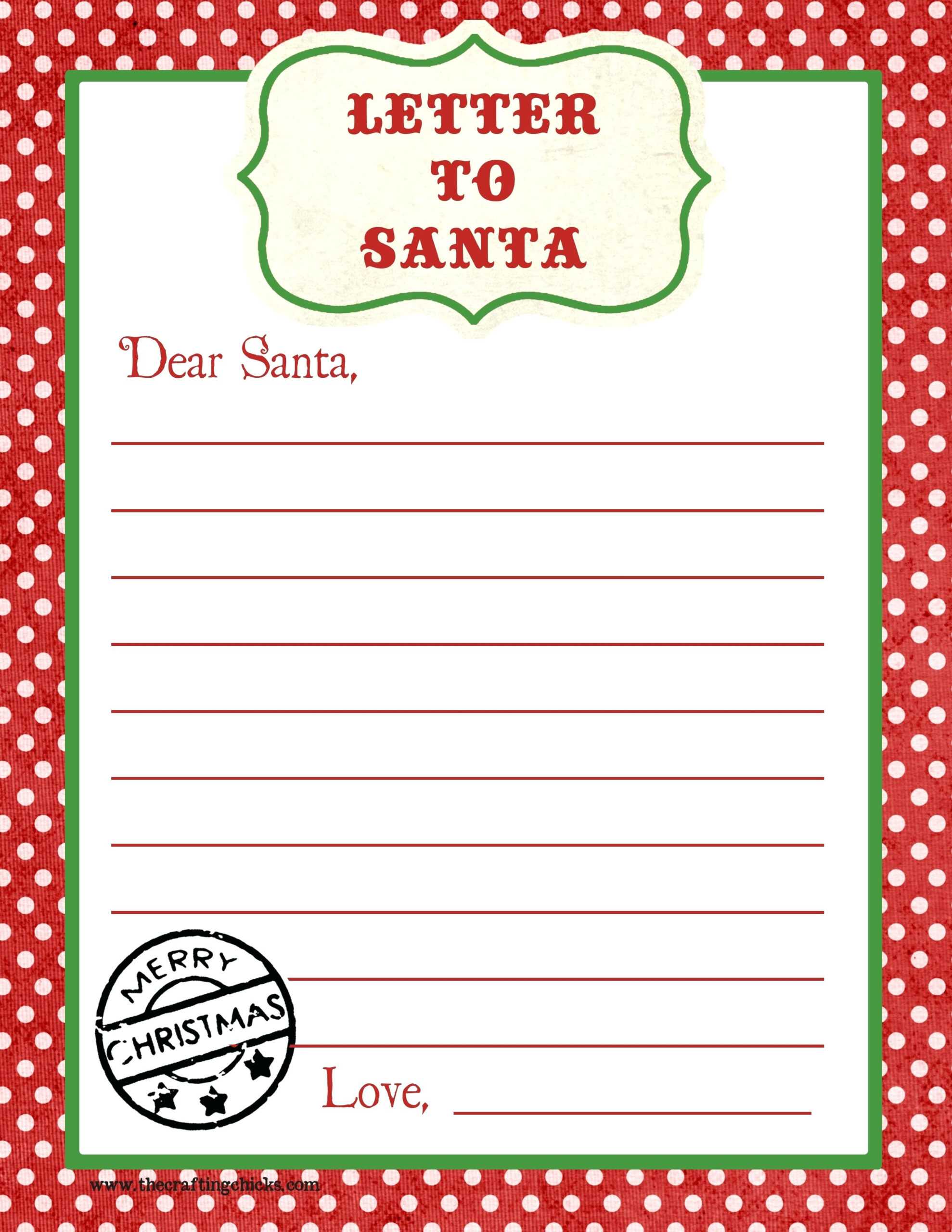 Letter To Santa – Plan.uristconsult For Letter From Santa Template Word