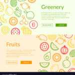 Line Fruits Icons Web Banner Templates Pertaining To Free Website Banner Templates Download