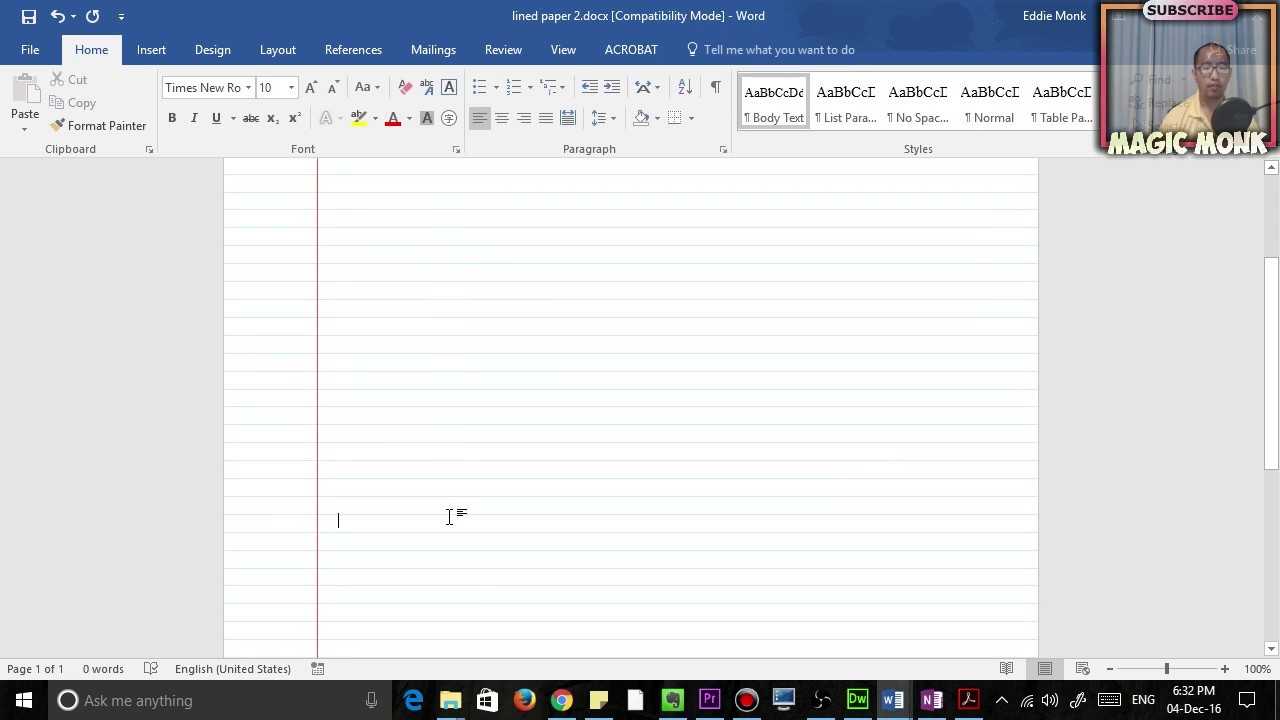 Lined Paper In Microsoft Word, Pdf Intended For Ruled Paper Word Template