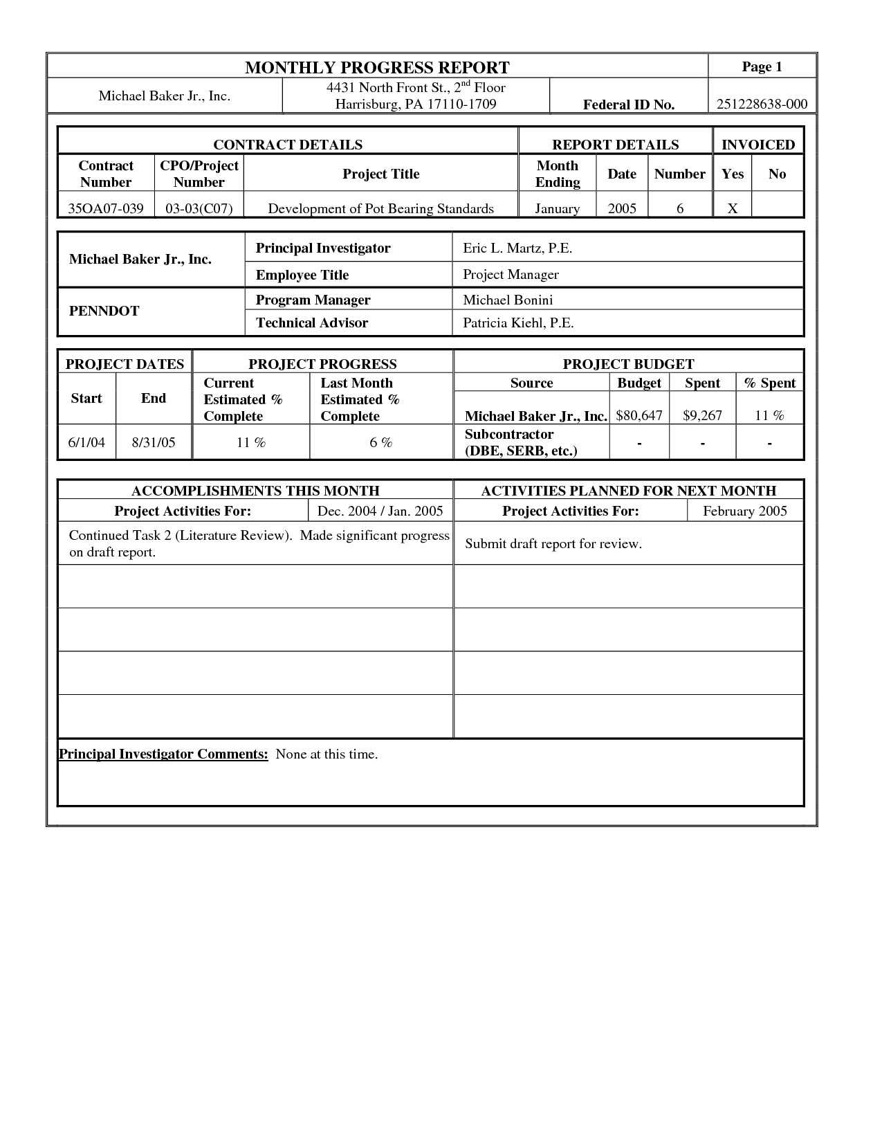 Lovely Monthly Progress Report Template – Superkepo Within Monthly Progress Report Template