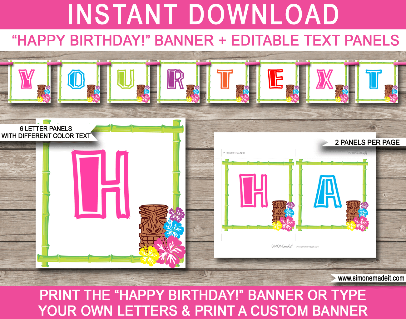 Luau Party Banner Template Throughout Free Printable Party Banner Templates