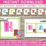 Luau Party Banner Template With Regard To Diy Birthday Banner Template