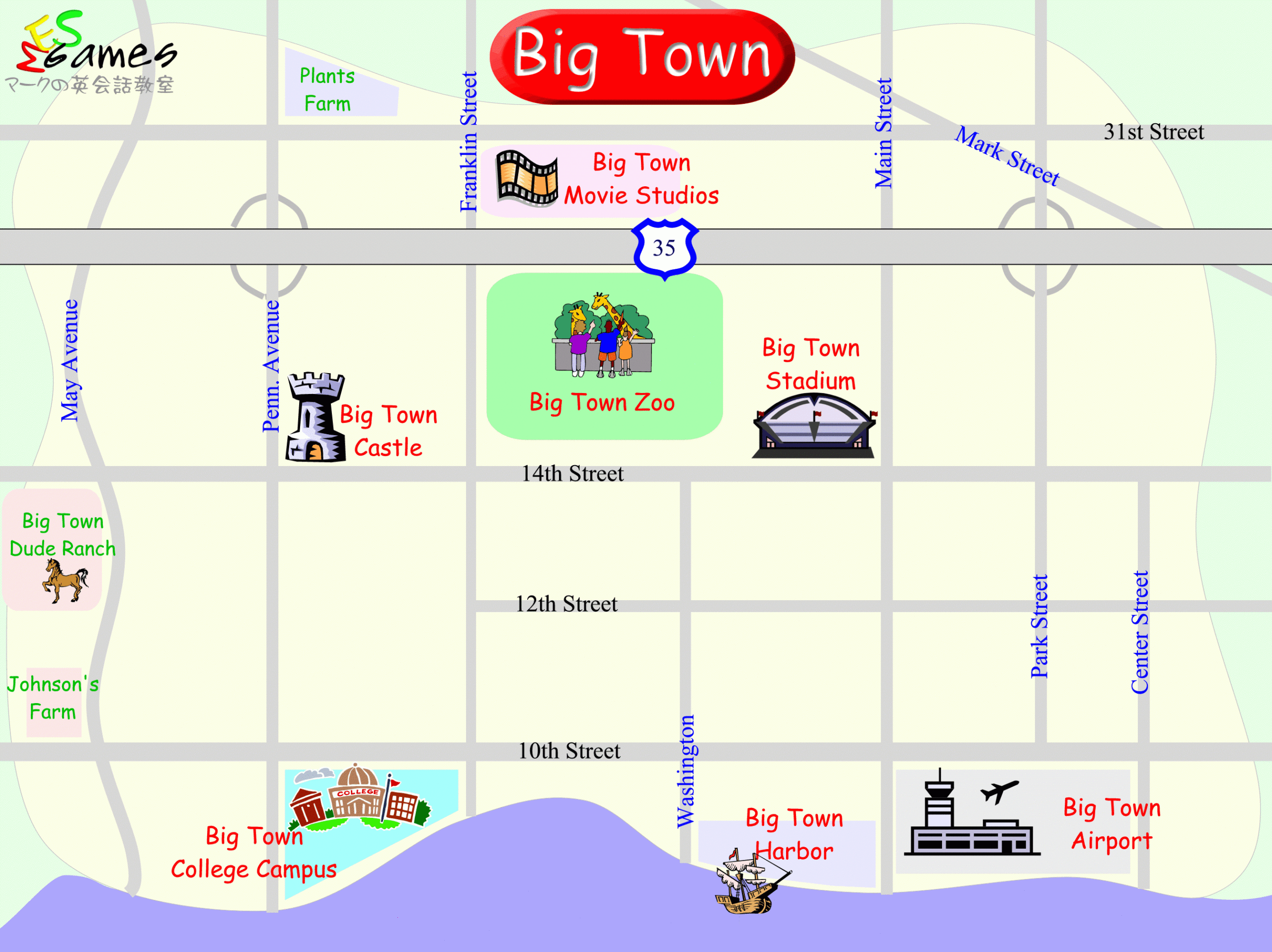 Map Of Town Worksheet | Printable Worksheets And Activities In Blank City Map Template