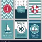 Marine Banners Or Summer Nautical Invitation Cards With Nautical Banner Template