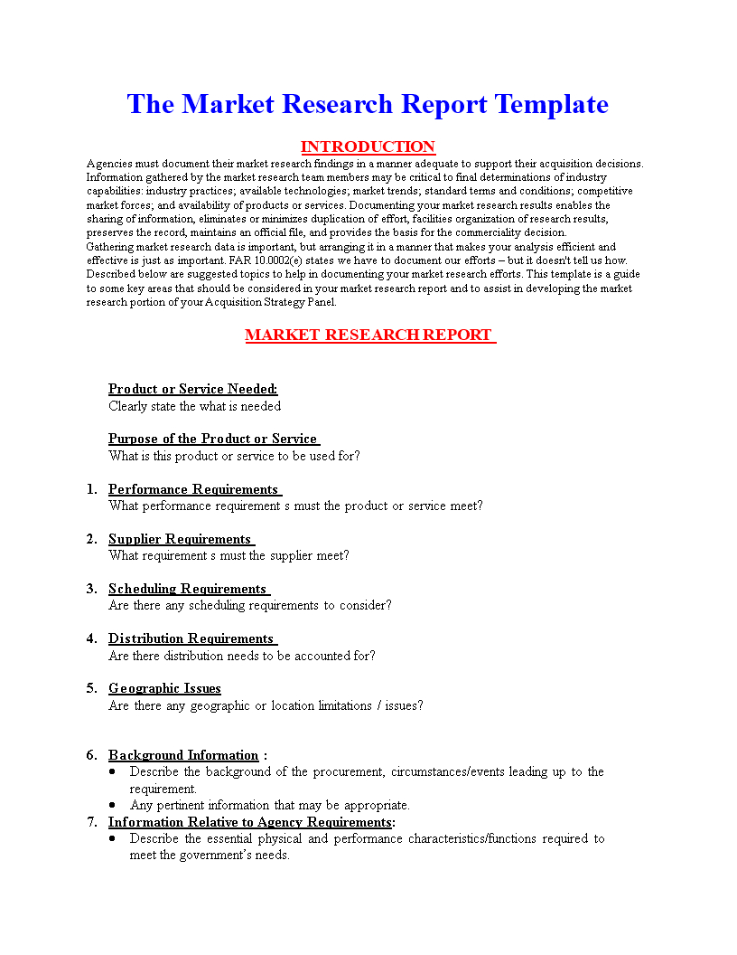 Market Research Report Format | Templates At With Market Research Report Template