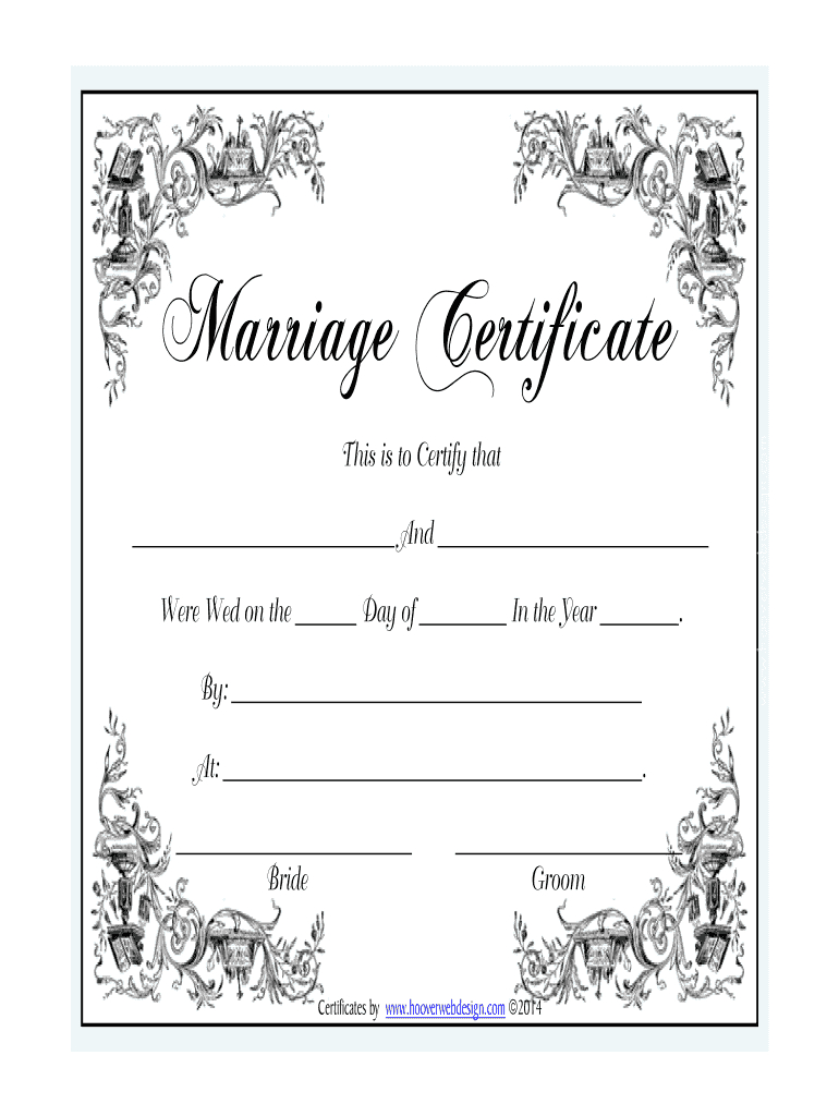Marriage Certificate – Fill Online, Printable, Fillable Inside Blank Marriage Certificate Template