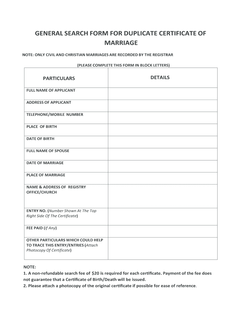 Marriage Certificate Format – Fill Online, Printable With Blank Marriage Certificate Template