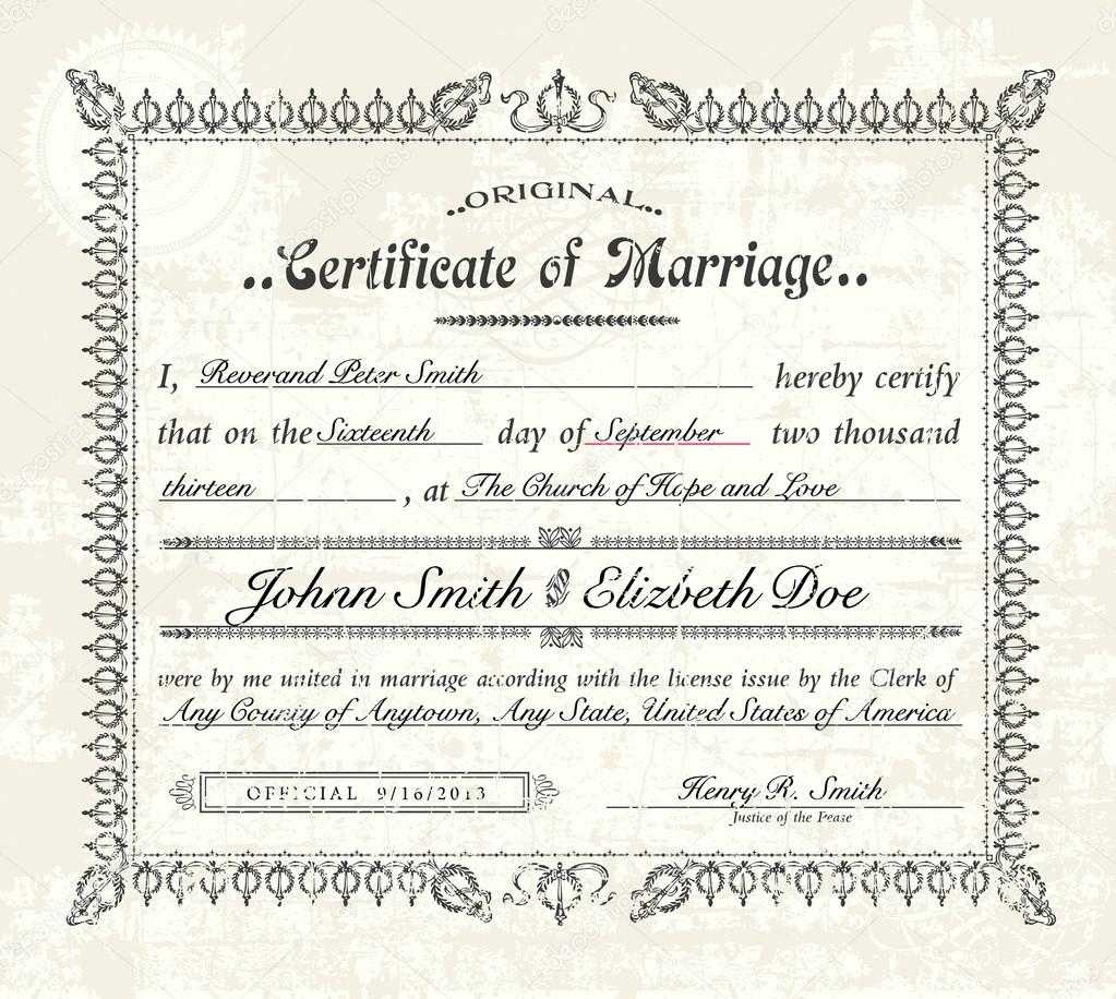 Marriage Certificate Sample – Barati.ald2014 Inside Blank Marriage Certificate Template