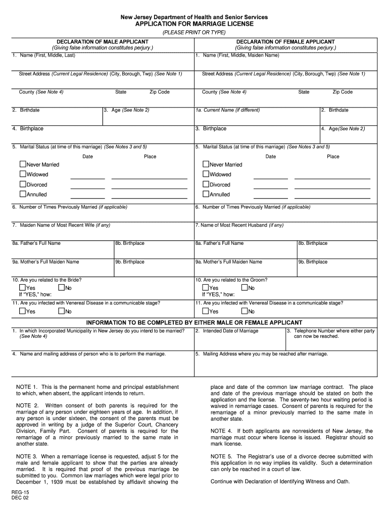 Marriage License Nj – Fill Out And Sign Printable Pdf Template | Signnow For Blank Marriage Certificate Template