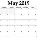 May 2019 Printable Calendar Blank Templates – Calendar Hour Regarding Blank Activity Calendar Template