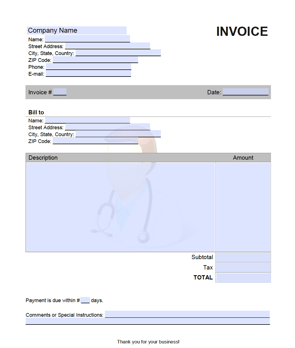 Medical Expert Invoice Template – Onlineinvoice Pertaining To Expert Witness Report Template