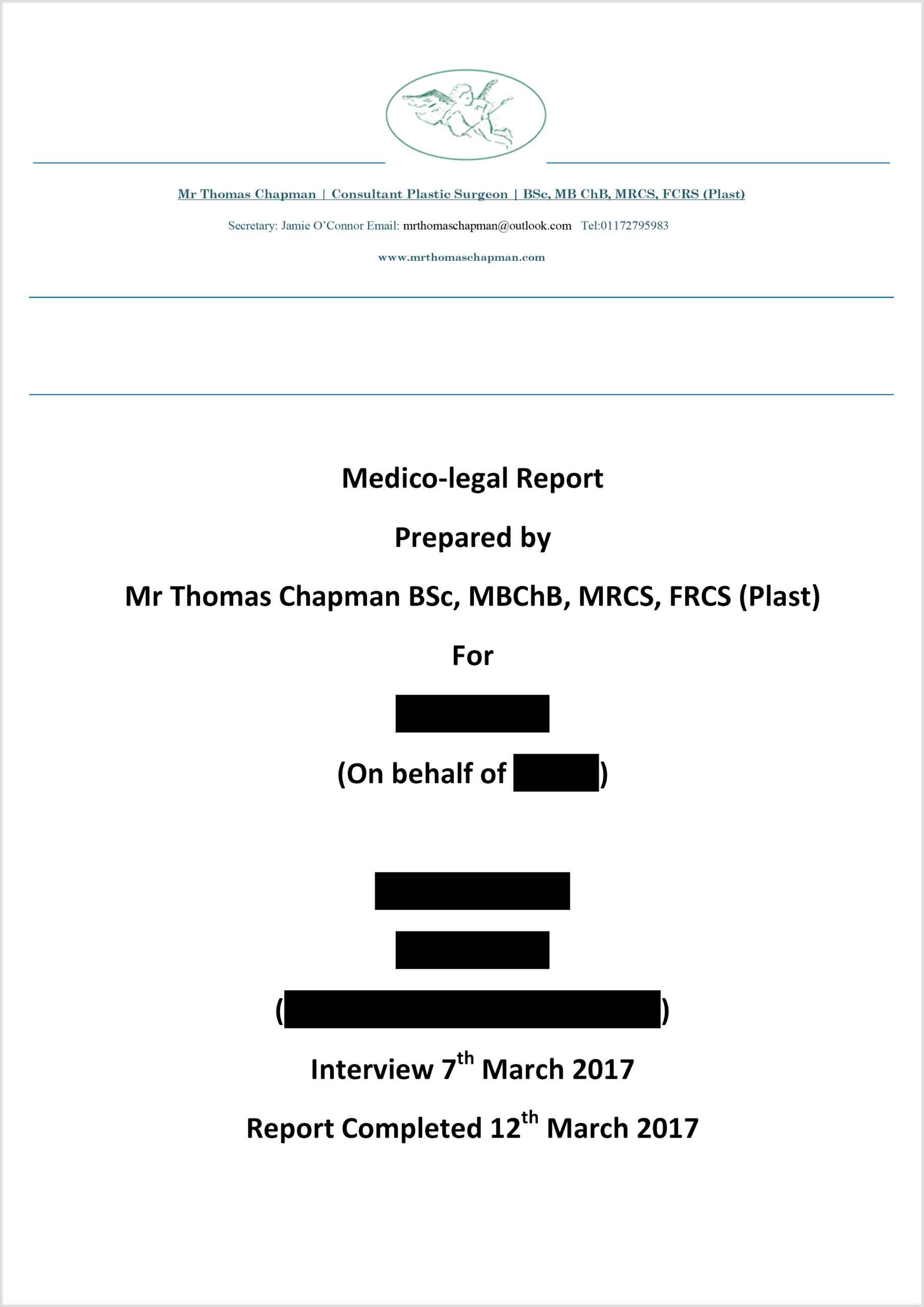 Medicolegal Reporting – Mr Thomas Chapman Within Medical Legal Report Template