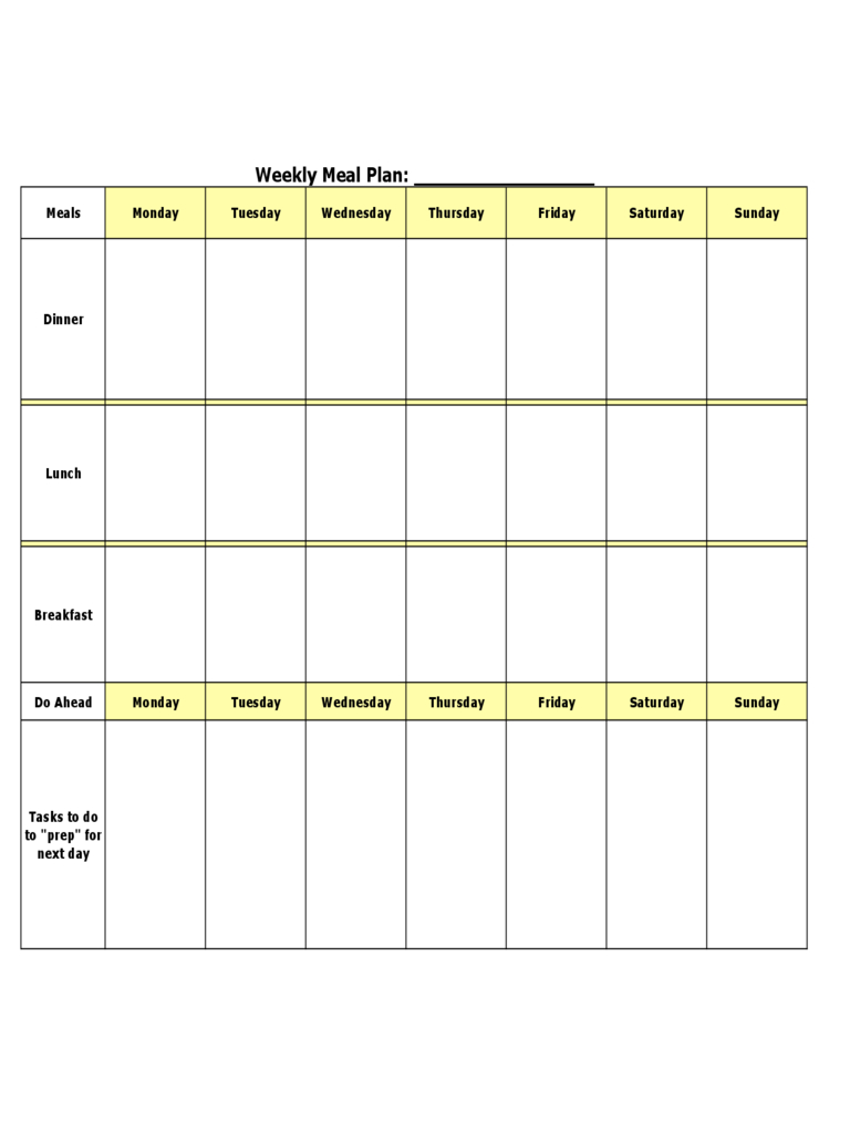 Menu Planner Template – 5 Free Templates In Pdf, Word, Excel With Meal Plan Template Word