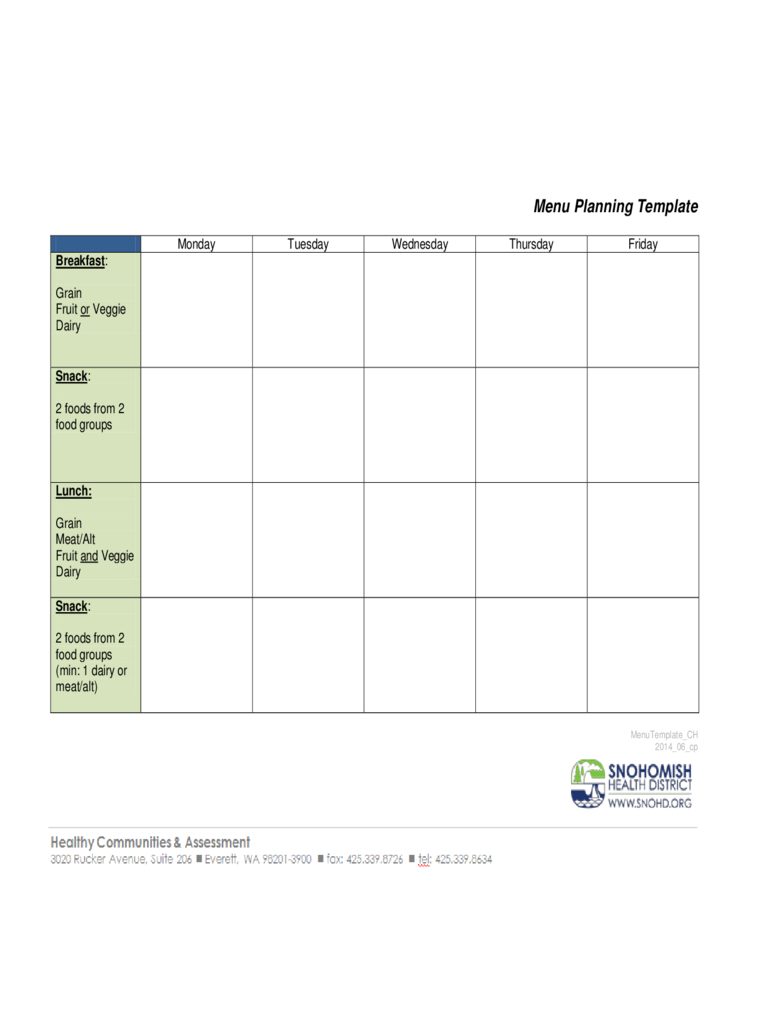 Menu Planning Template – 4 Free Templates In Pdf, Word Throughout Menu Planning Template Word