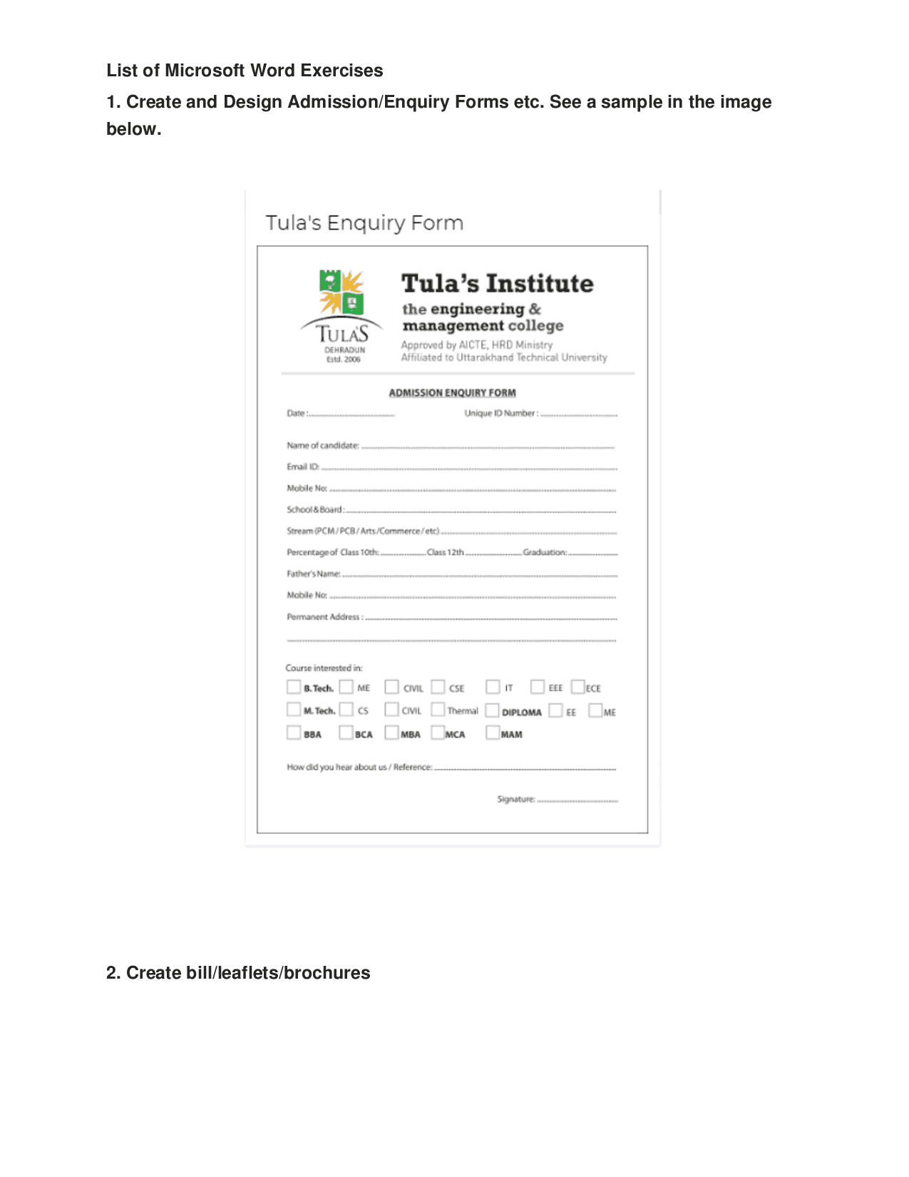 Microsoft Word File – Docsity Regarding Enquiry Form Template Word