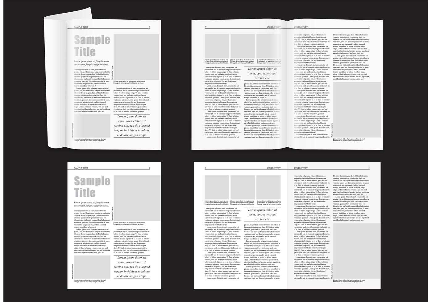 Minimal Magazine Layout – Download Free Vectors, Clipart In Magazine Template For Microsoft Word