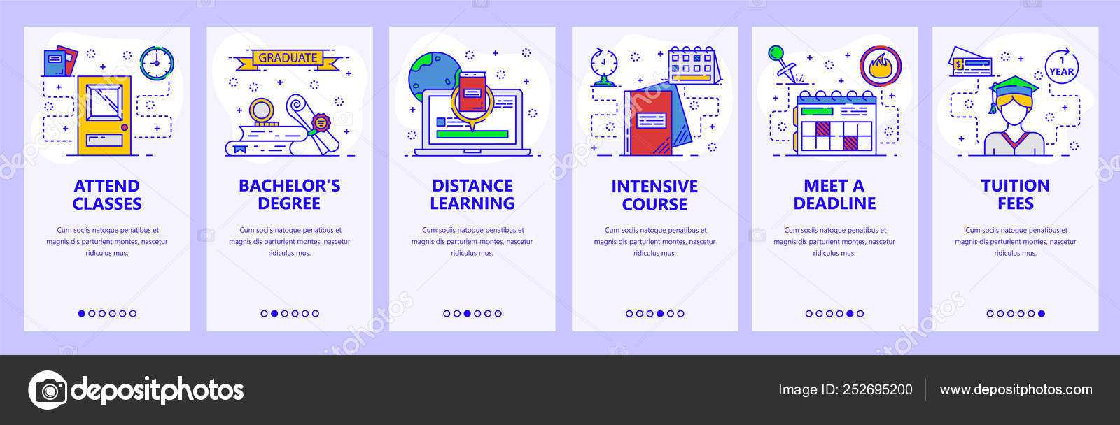 Mobile App Onboarding Screens. School And College Education For College Banner Template