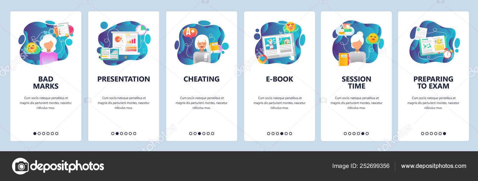 Mobile App Onboarding Screens. School And College Education Inside College Banner Template