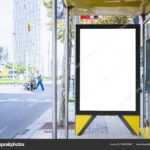 Mock Up Banner Template At Bus Shelter Media Outdoor City For Street Banner Template