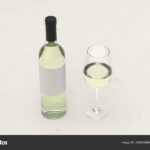 Mockup Bottle White Wine Blank Label Glass Standing White Inside Blank Wine Label Template