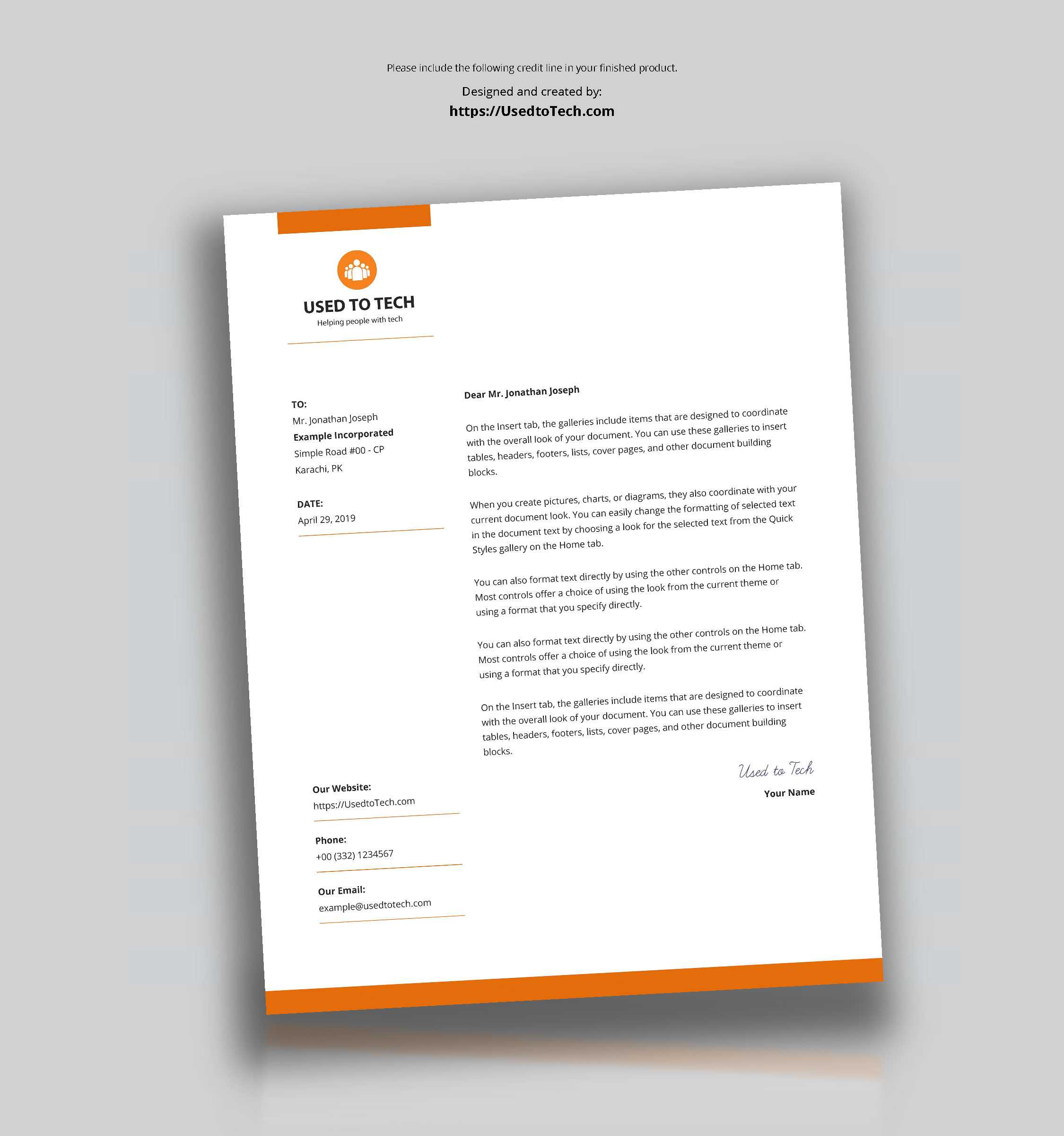 Modern Letterhead Template In Microsoft Word Free – Used To Tech Inside Word Stationery Template Free