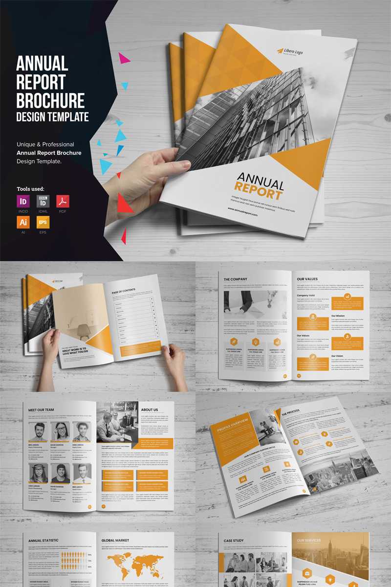 Mouri – Annual Report Design Corporate Identity Template Within Illustrator Report Templates