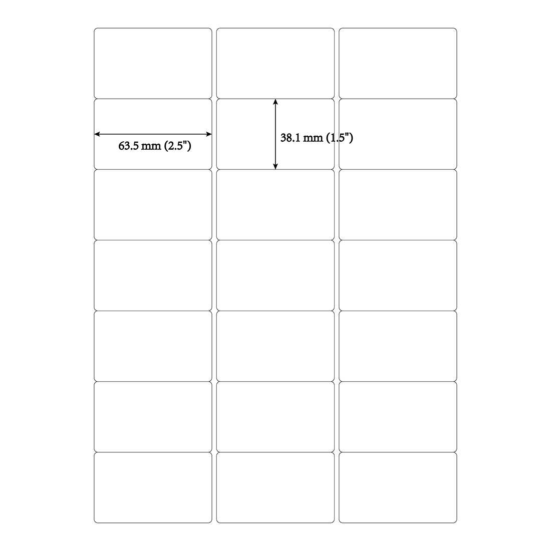 Mr Label 63.5 X 38.1 Mm Matte White Mailing Address Labels For Word Label Template 21 Per Sheet