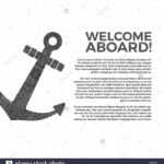 Nautical Banner Design. Sailor Vector Poster Template With Nautical Banner Template