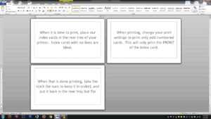 Note/index Cards - Word Template with Microsoft Word Index Card Template