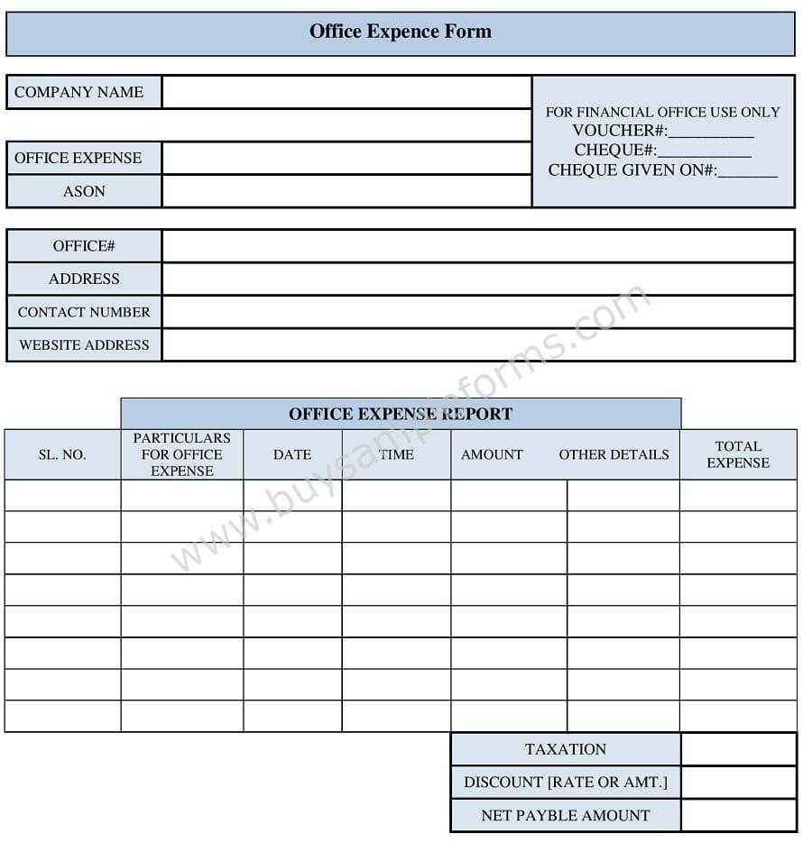 Office Expenses Form Template | Expense Form Template Regarding Reimbursement Form Template Word