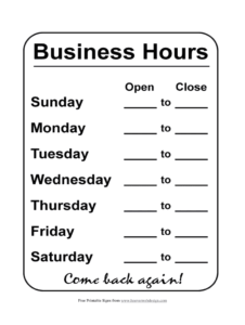 Office Hours Template - Fill Online, Printable, Fillable within Hours Of Operation Template Microsoft Word