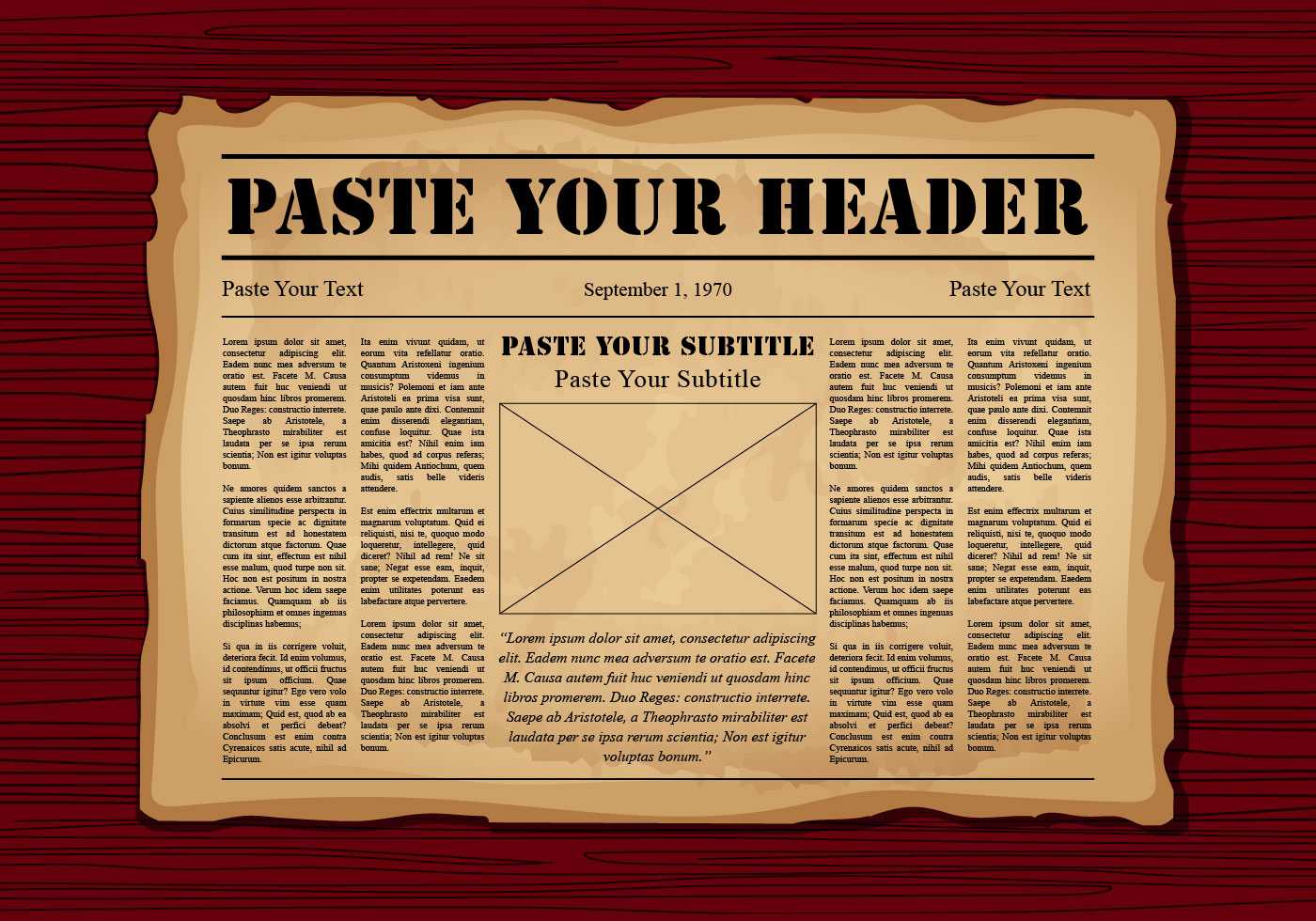 Old Newspaper – Download Free Vectors, Clipart Graphics Within Old Blank Newspaper Template