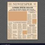 Old Newspaper Front Page With Old Blank Newspaper Template