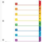 Onestep® Printable Table Of Contents Dividers, 8 Tab, Multicolor for 8 Tab Divider Template Word
