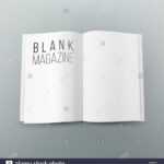 Open Magazine Spread Blank Vector. 3D Realistic Template Inside Blank Magazine Spread Template