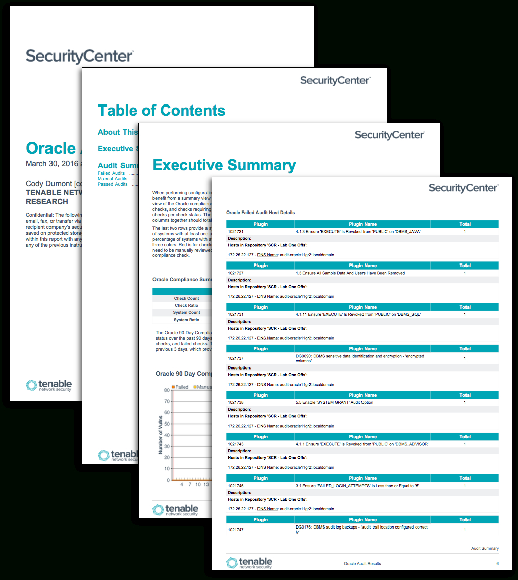 Oracle Audit Results – Sc Report Template | Tenable® Throughout Data Center Audit Report Template