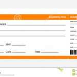 Orange Boarding Pass Stock Vector. Illustration Of Airport Intended For Plane Ticket Template Word