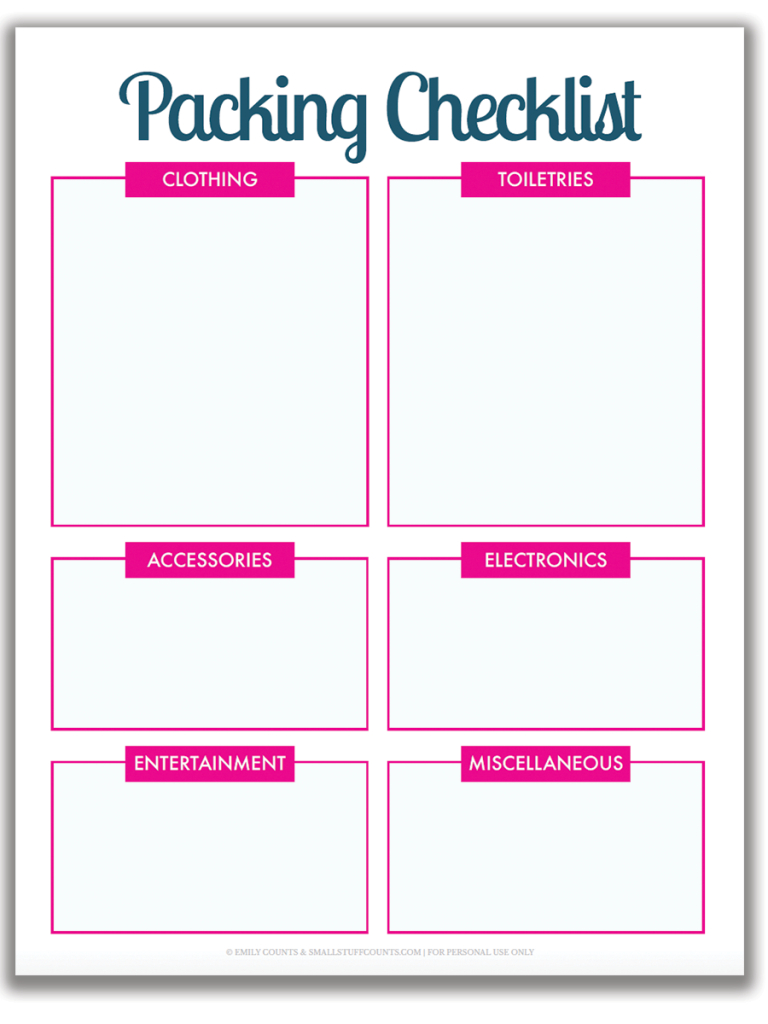 Organized Travel: A Free Printable Packing List For Your Intended For Blank Packing List Template