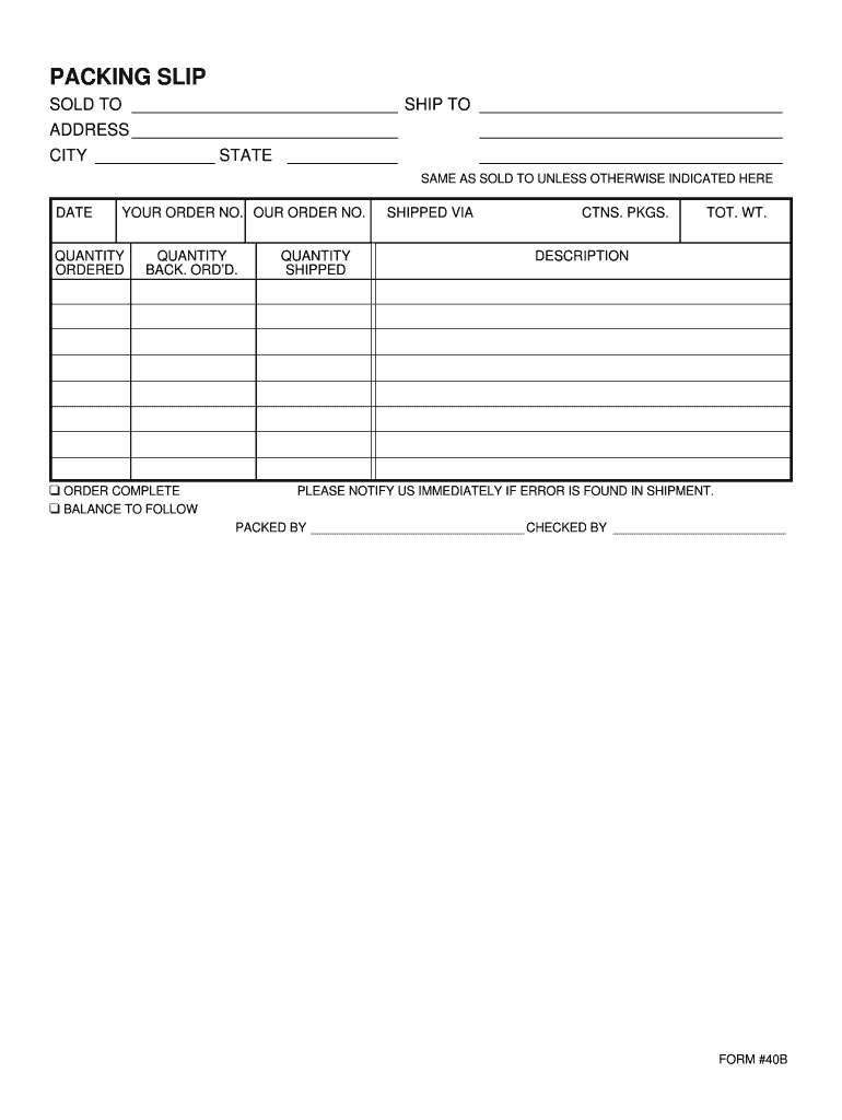 Packing Slip Template – Fill Out And Sign Printable Pdf Template | Signnow For Blank Packing List Template