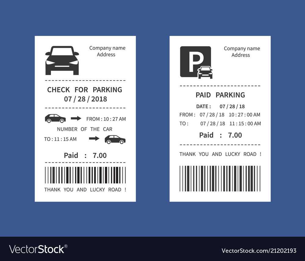 Parking Ticket Money Penalty Receipt With Blank Parking Ticket Template