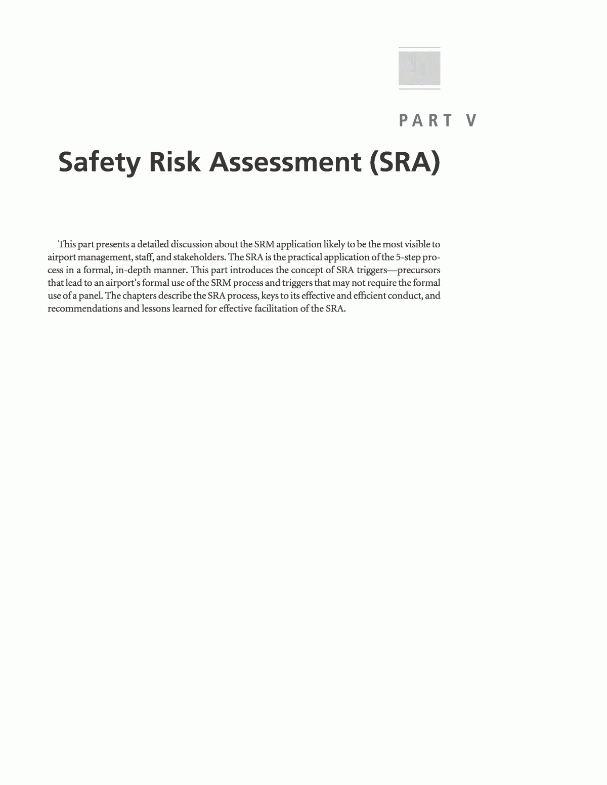 Part V – Safety Risk Assessment (Sra) | A Guidebook For Regarding Risk Mitigation Report Template