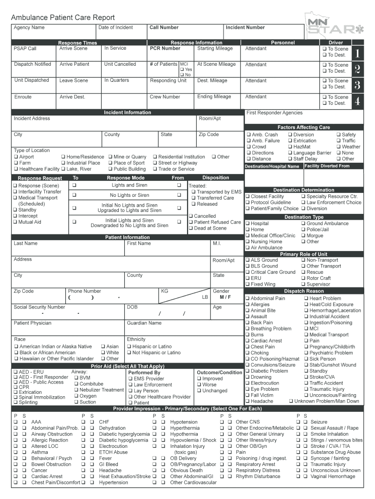 Patient Care Report – Fill Out And Sign Printable Pdf Template | Signnow For Patient Care Report Template