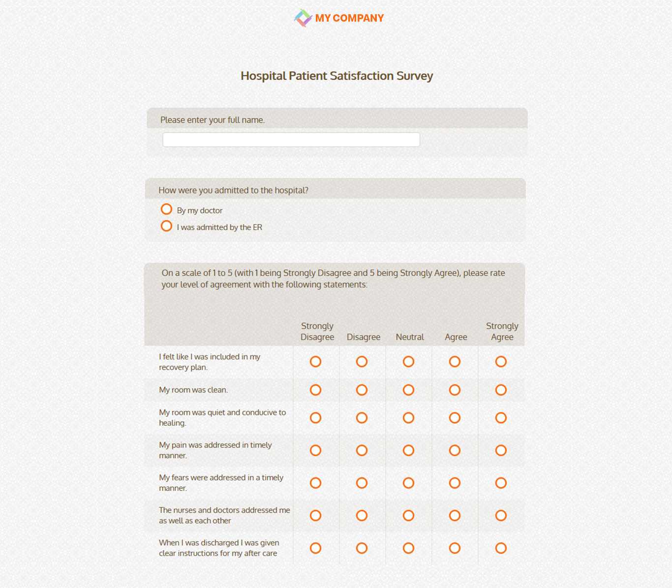 Patient Satisfaction Survey Template [21 Questions] | Sogosurvey Throughout Customer Satisfaction Report Template